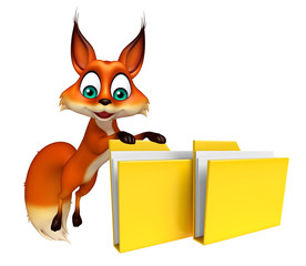 Fox cartoon character with folder