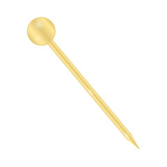 One sewing push pin isolated on white background