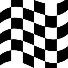 Obraz premium Modern Checkered Pattern Black and White Texture Chess Print