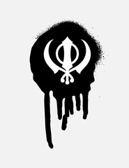 Retro Grunge Sikhism Symbol