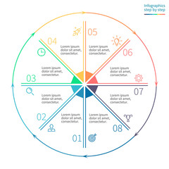 Outline circular infographics.