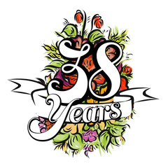 38 Years Greeting Card Design