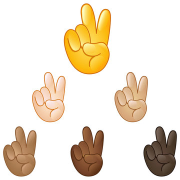 Victory hand emoji