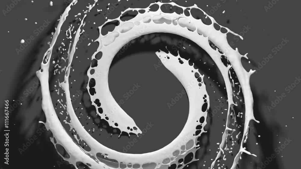 Poster 3d rendering background with circular splashes forms