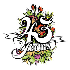 43 Years Greeting Card Design