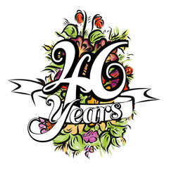 46 Years Greeting Card Design