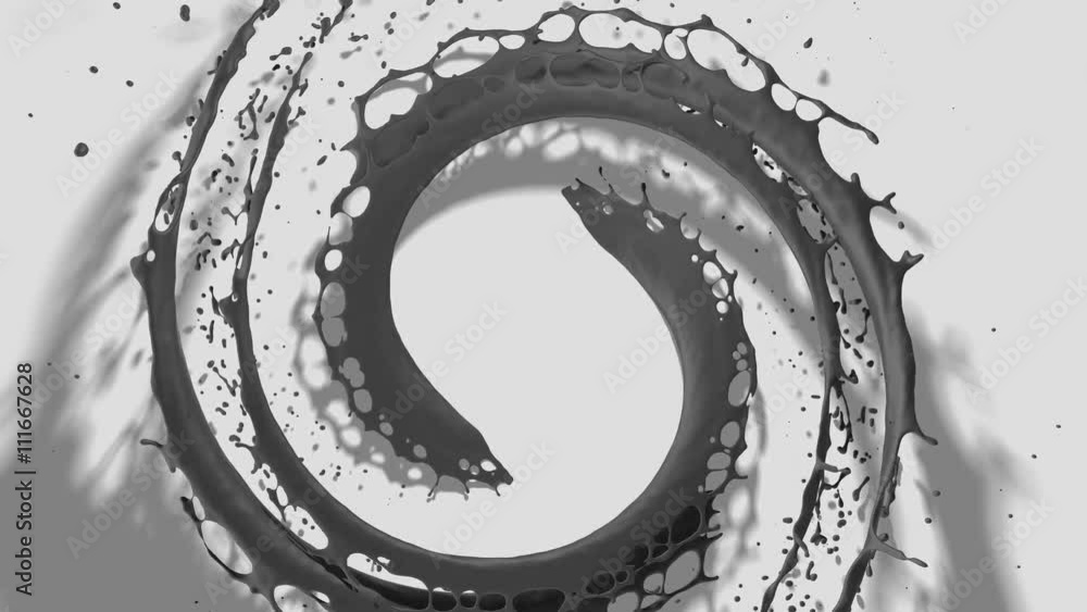 Poster 3d rendering background with circular splashes forms