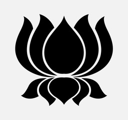 Silhouette of Lotus Flower