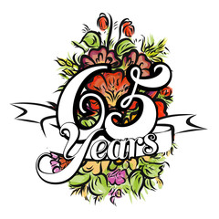 65 Years Greeting Card Design