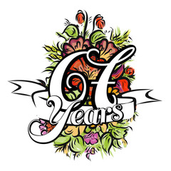 67 Years Greeting Card Design