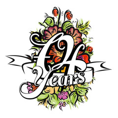 74 Years Greeting Card Design