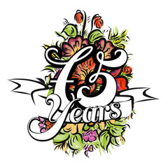 75 Years Greeting Card Design