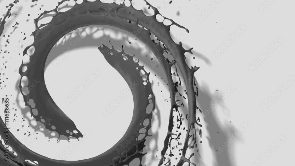 Poster 3d rendering background with circular splashes forms