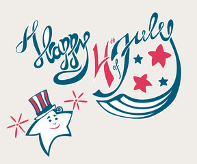 Happy 4th of July Lettering
