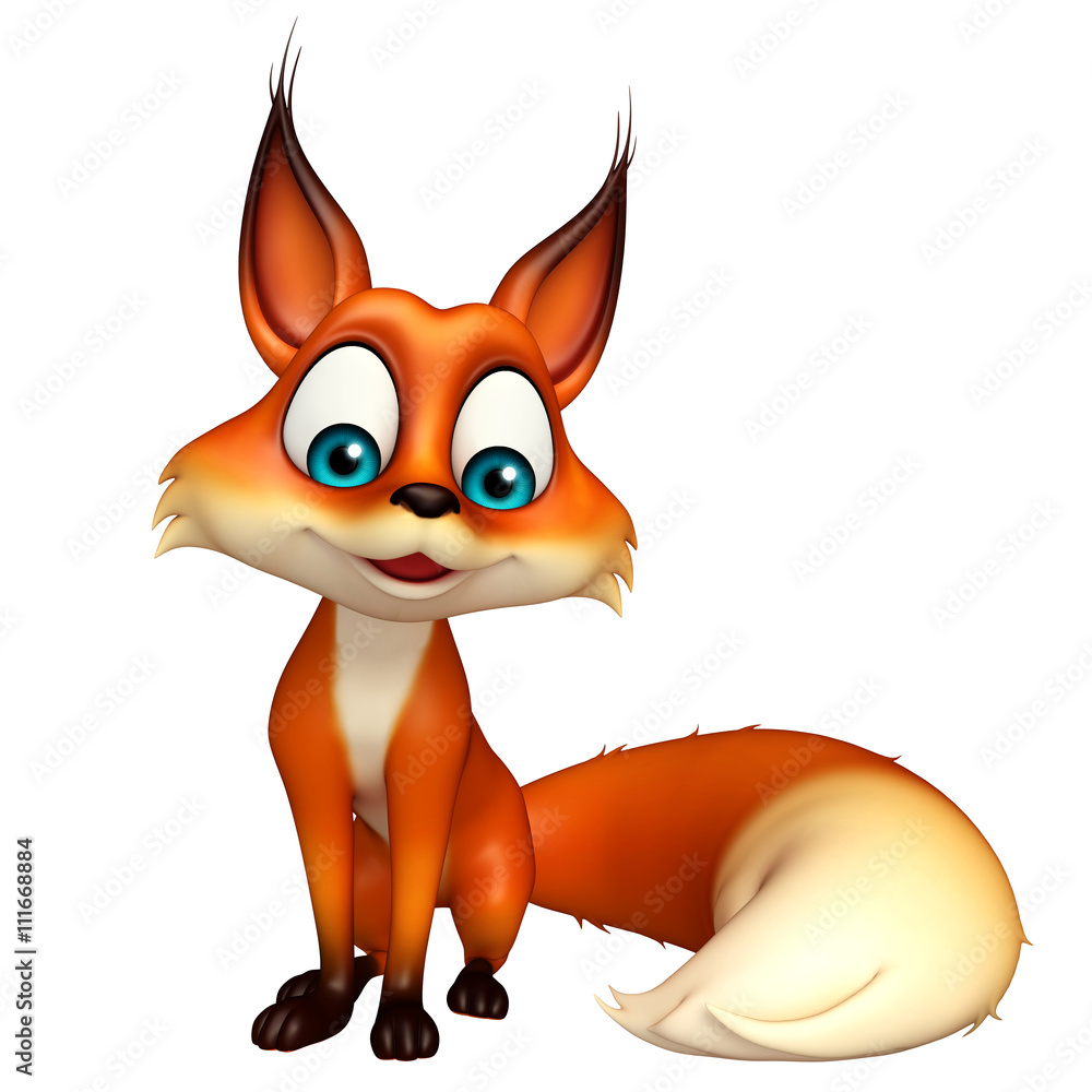 Sticker fun Fox funny cartoon character