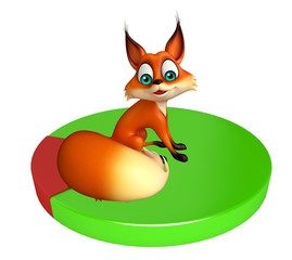 Obraz na płótnie Canvas cute Fox cartoon character with circle sign