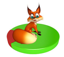 cute Fox cartoon character with circle sign