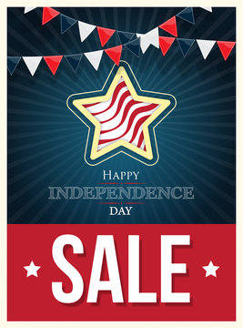 Independence day American signs with flag stripes, vector illustration