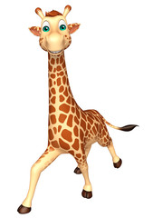 Obraz premium walking Giraffe cartoon character