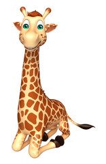 Obraz premium sitting Giraffe cartoon character