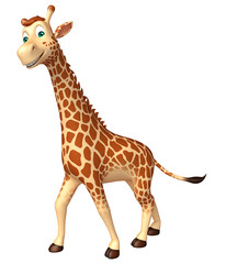 Obraz premium walking Giraffe cartoon character