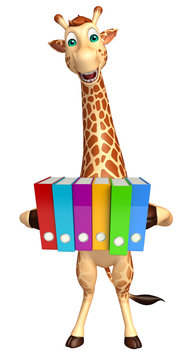 fun Giraffe cartoon character   with files