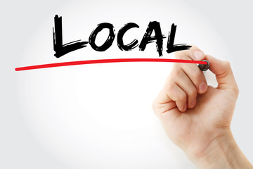 Hand writing Local with marker, business concept