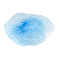 Watercolor blue Background isolated on white