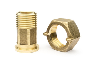 brass fitting on a white background