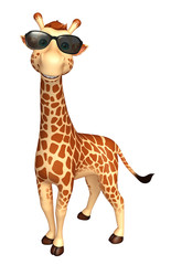 Obraz premium Giraffe cartoon character with sunglass