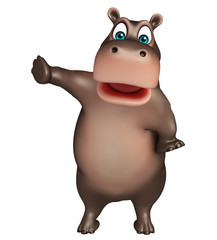 pointing Hippo cartoon character