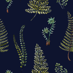 Watercolor fern pattern