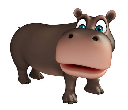 cute Hippo cartoon character
