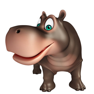 cute Hippo cartoon character