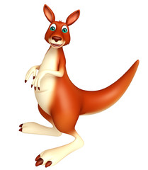 cute look at camera Kangaroo cartoon character