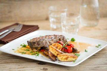 Delicious beef meat with sweet potatoes