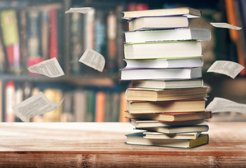 The books on the table