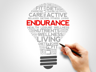 ENDURANCE bulb word cloud, health concept