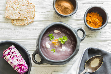 Soup puree of red cabbage