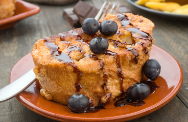 homemade french toast with blueberries