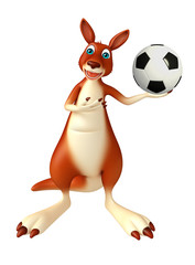 fun Kangaroo cartoon character with football