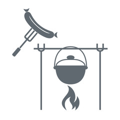 Barbecue  sausage icon on white background