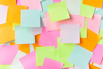 close up of colorful paper stickers