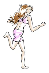 Foto op Plexiglas Vrouw aan het hardlopen © emieldelange
