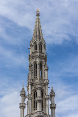 Fototapeta na wymiar Town Hall (Hotel de Ville) on Grand Place. Brussels, Belgium.