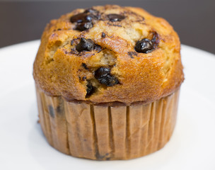 closeup banana muffin