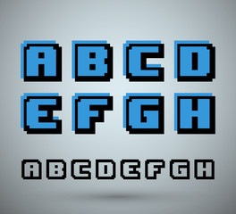 Pixel font alphabet