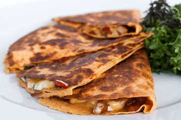 Fresh sliced mexican burritos