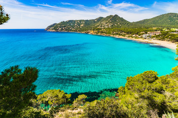 Fototapeta na wymiar Panorama Ausblick Mallorca Bucht Küste von Canyamel