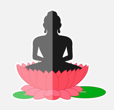 Buddha Sitting Over the Lotus